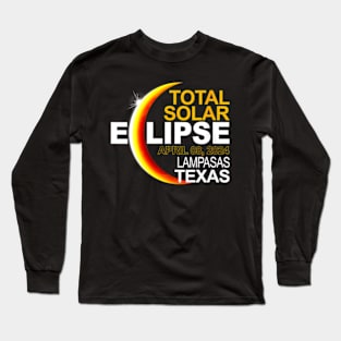 Wos Lampasas Texas Total Solar Eclipse April 8 2024 Long Sleeve T-Shirt